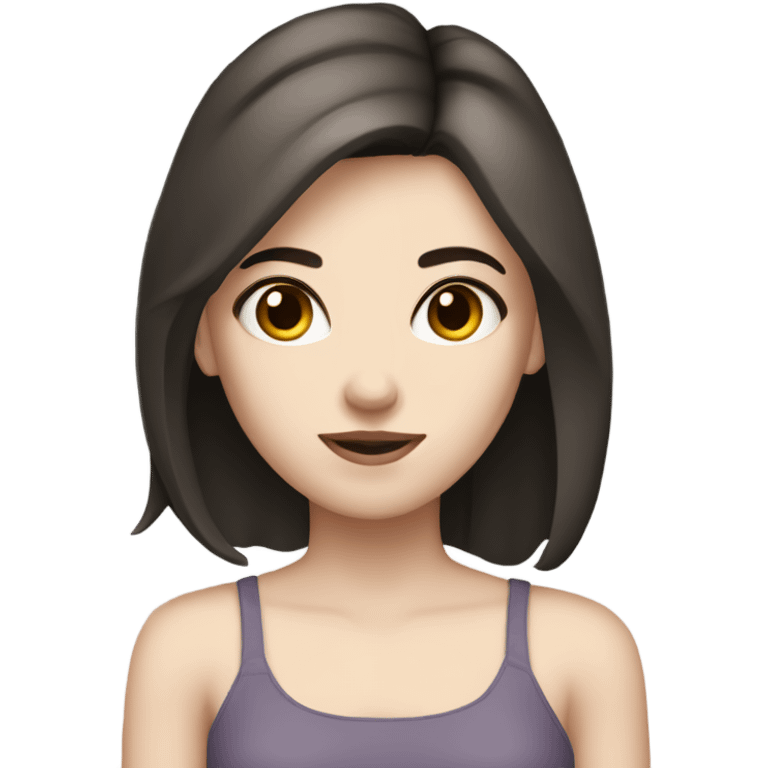 girl with dark brown hair slanted black eyes and pale skin emoji