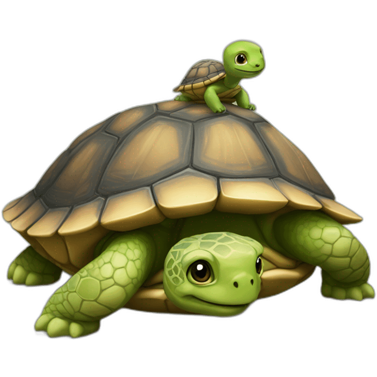 Chat sur une tortue emoji