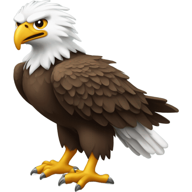 A nervous looking eagle emoji