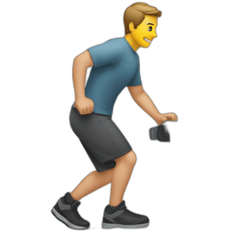 Homme faisant une traction sur une barre  emoji