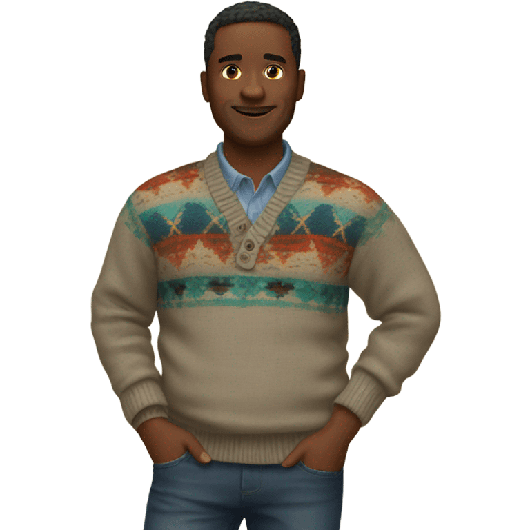 Me wearing a Pendleton westerly sweater emoji