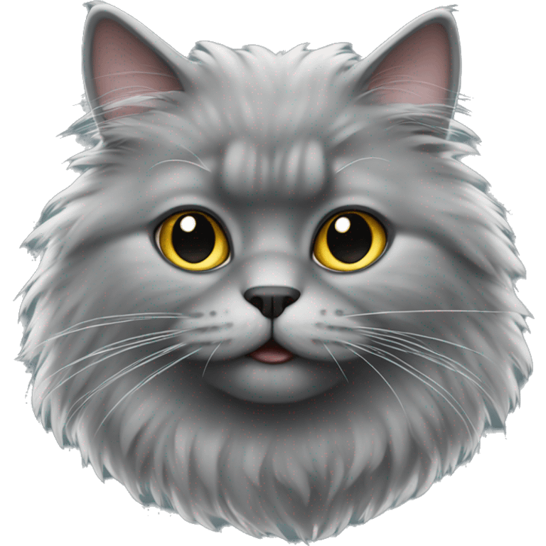 grey fluffy cat  emoji