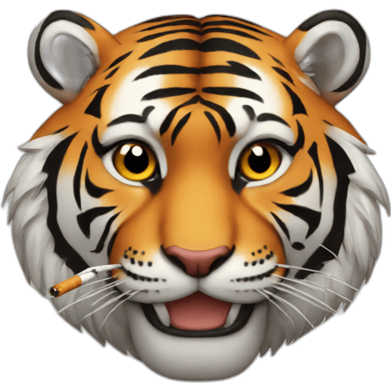 Tiger with a cigarette emoji