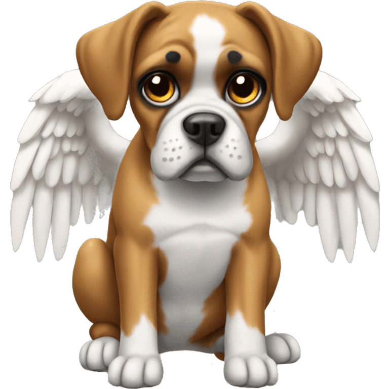 boxer dog with angel wings emoji