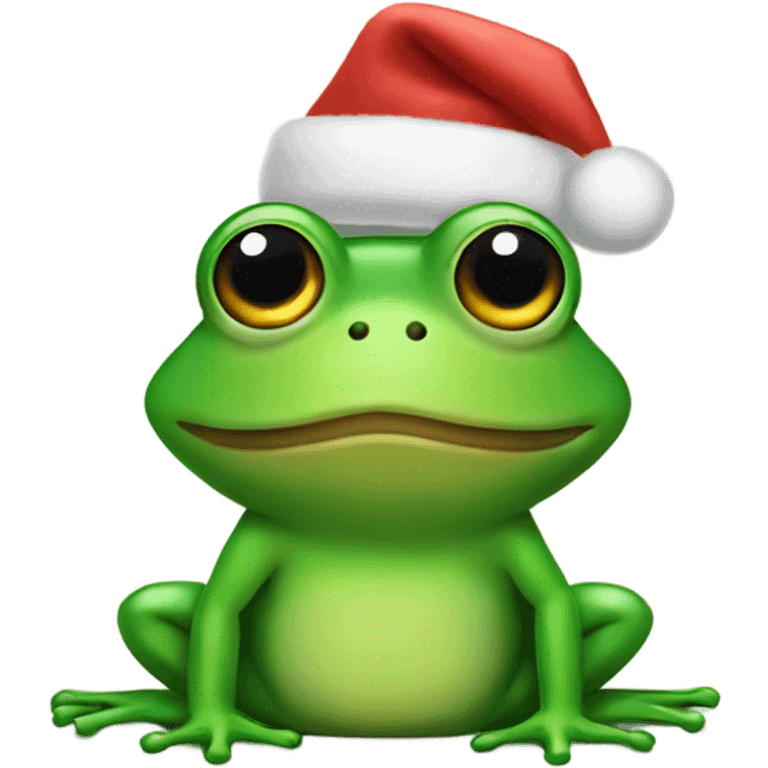 Frog in a Christmas hat  emoji