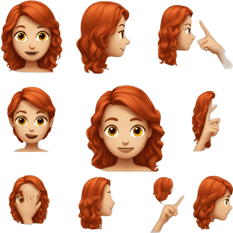 Redhair girl cross finger emoji