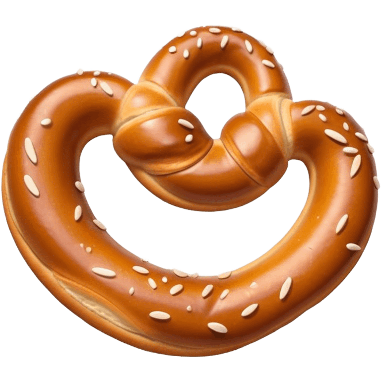 Pretzel Cinematic Realistic Pretzel Snack Emoji, depicted as a single, perfectly twisted pretzel with a glossy, salted crust, rendered with lifelike textures and warm, inviting lighting. emoji