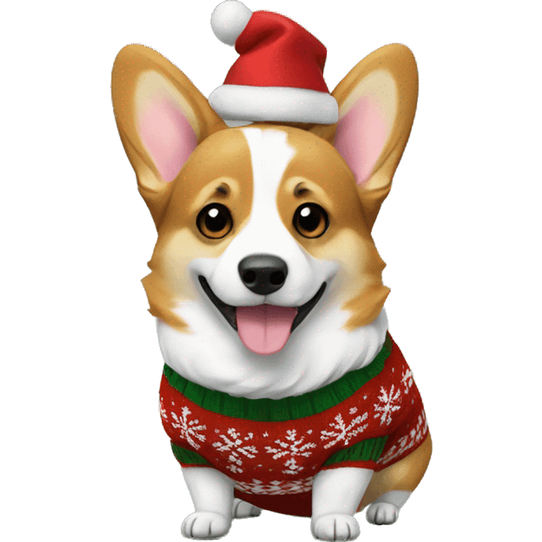 Corgi in Christmas sweater  emoji