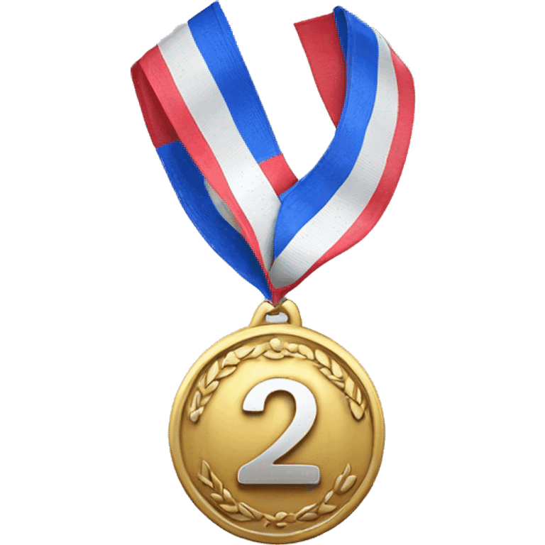 silver medal with number '2' in the middle, and lon tap emoji