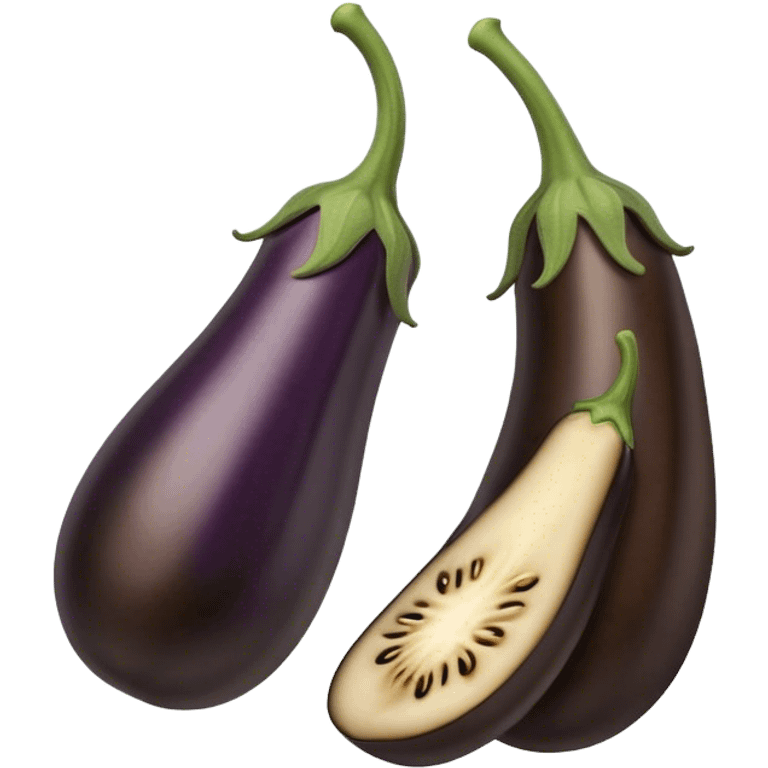 A black brown vieny eggplant emoji