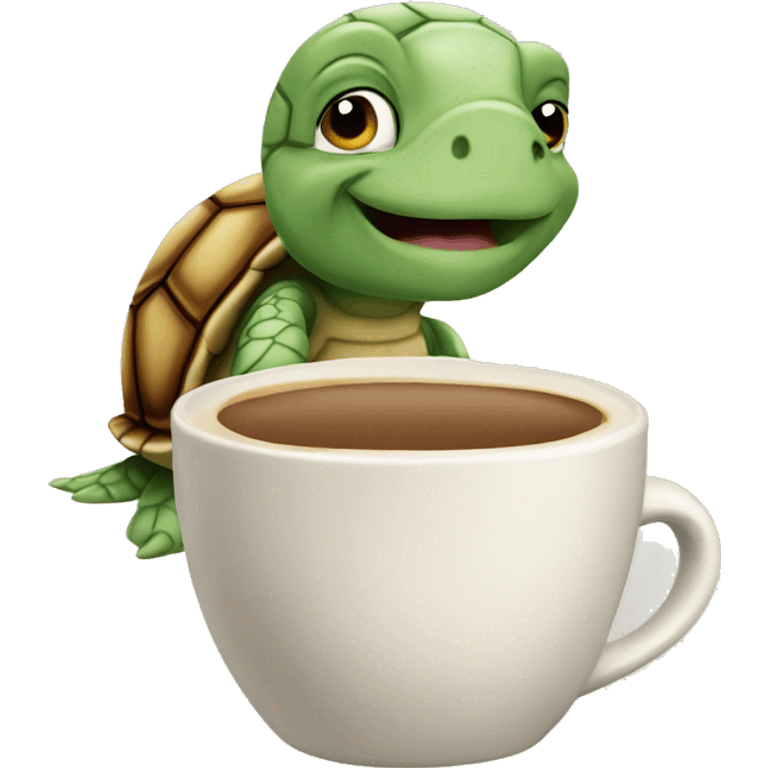 turtle with latte emoji