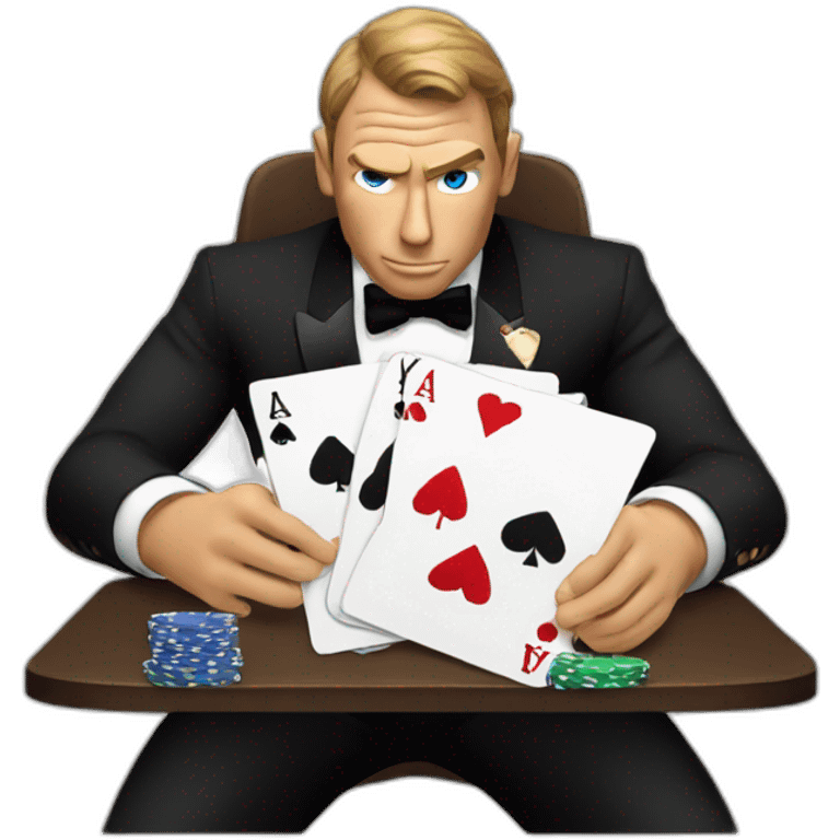 James Bond playing poker emoji