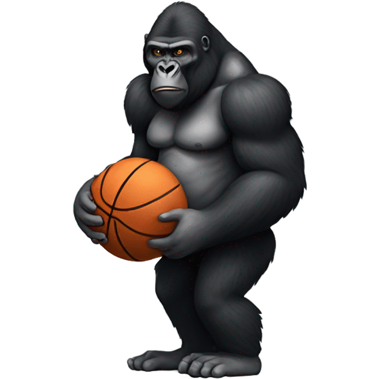 Gorilla with a basketball emoji