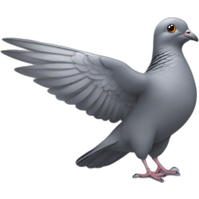 pigeon raises a wing emoji