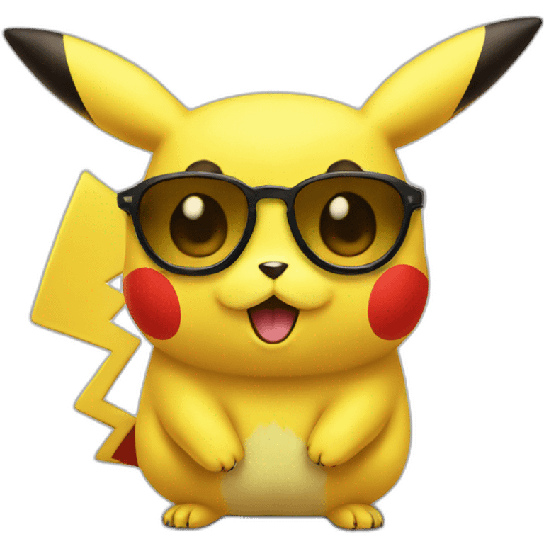 Pikachu with sunglasses emoji