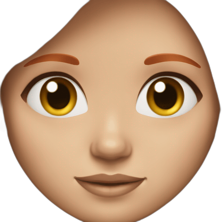 Girl with red hair and light skin and black eyes and blush emoji