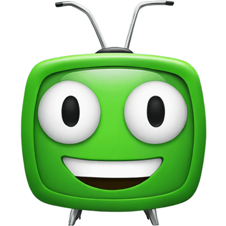 Green tv smiling emoji