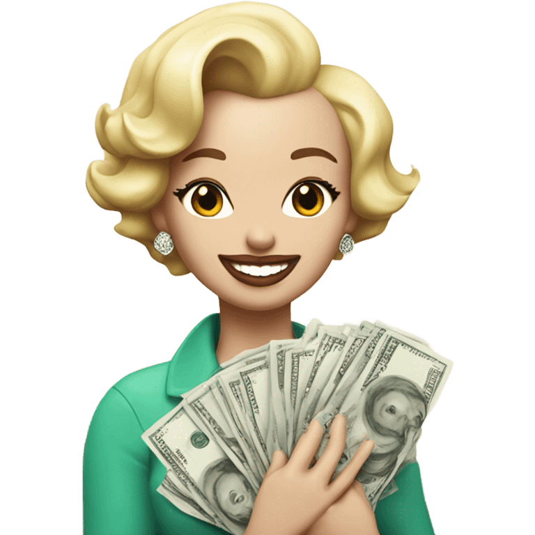 Marilyn Monroe holding money  emoji