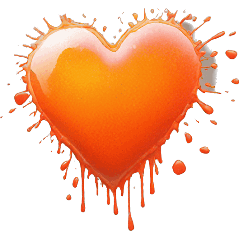 splattered paint heart glowing red-orange warmth emoji