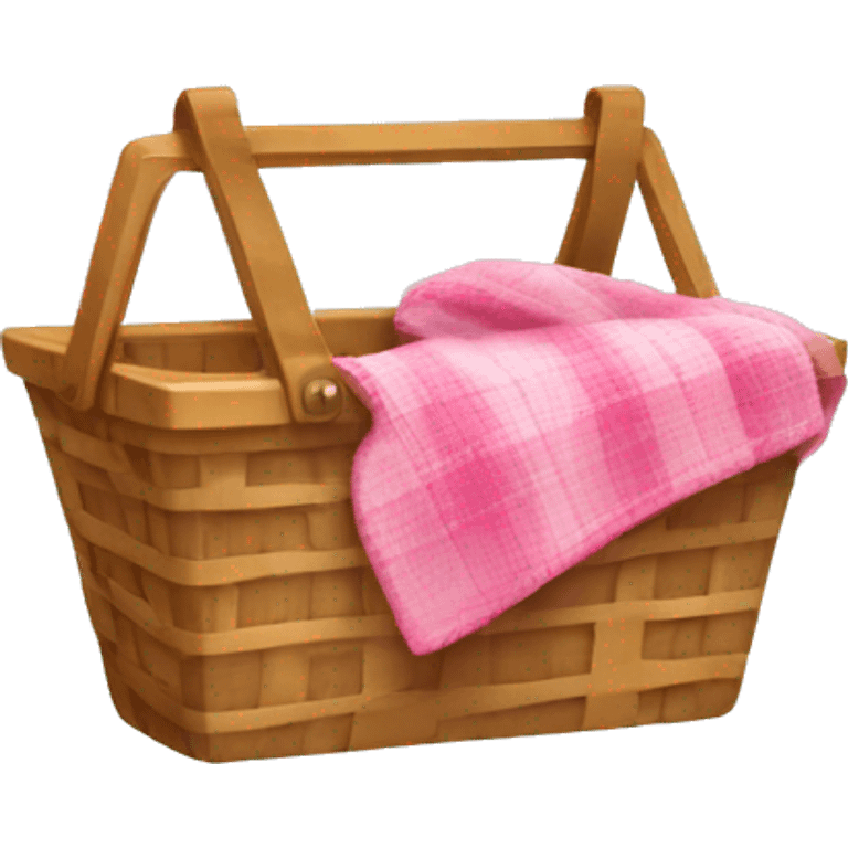 Picnic basket with pink blanket  emoji