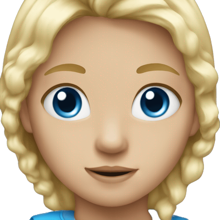 Child with blonde hair blue eyes emoji