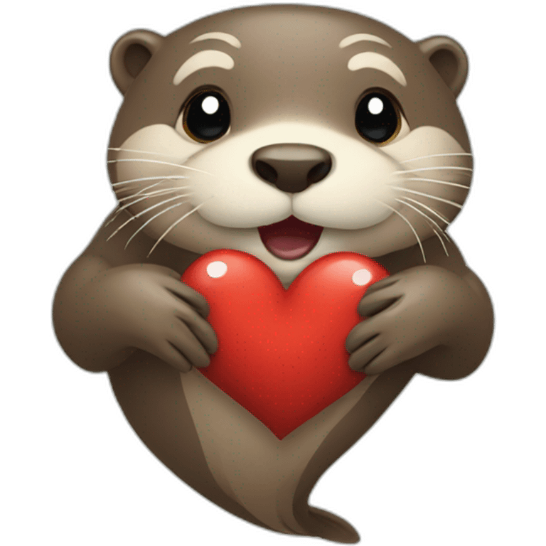 otter showing heart emoji