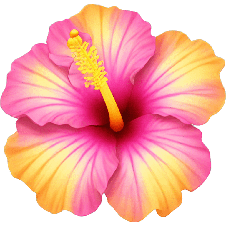 yellow and pink hibiscus flower emoji