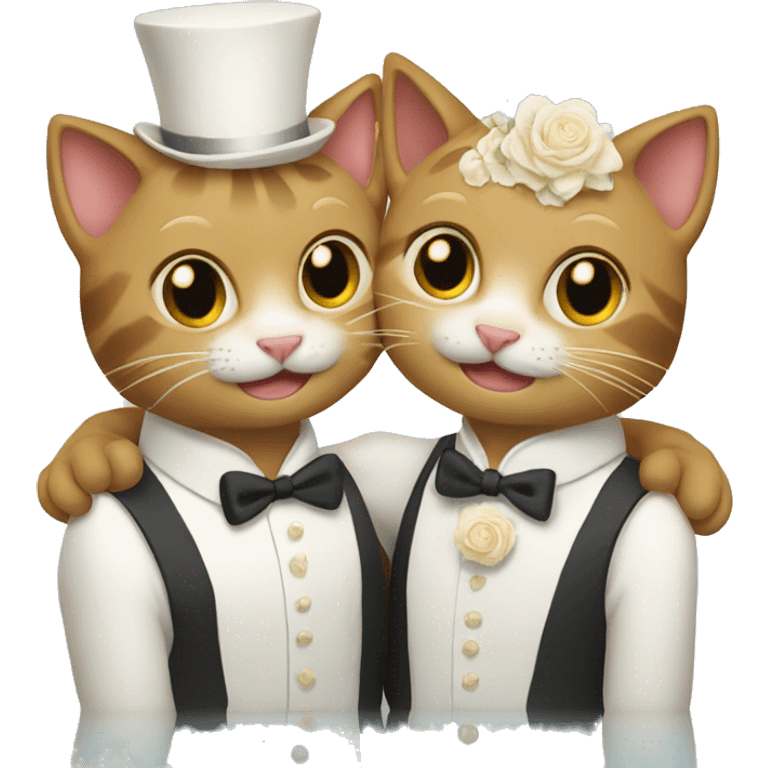 two cats marrying emoji