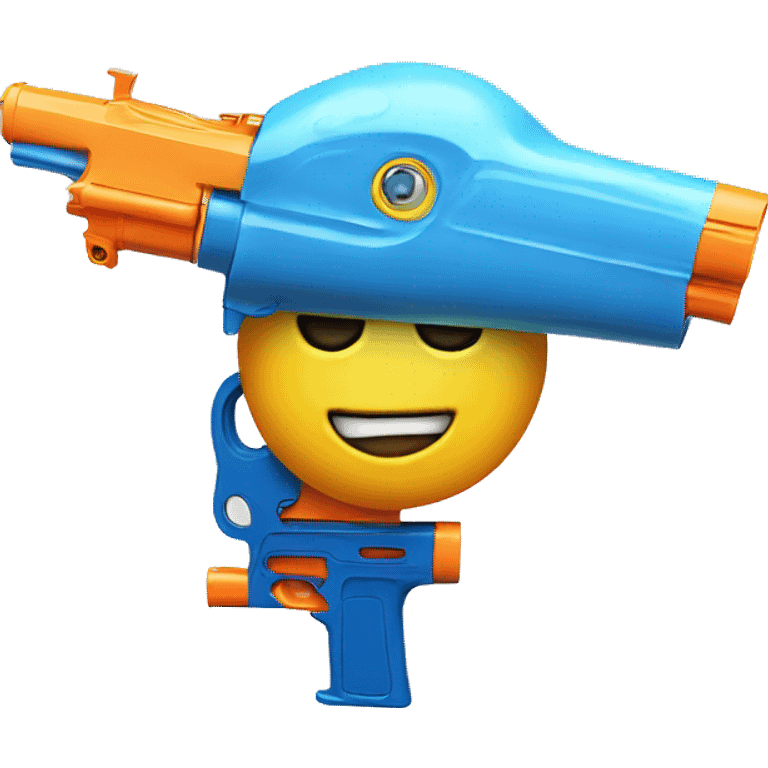 emoji with watergun shooting it’s head emoji