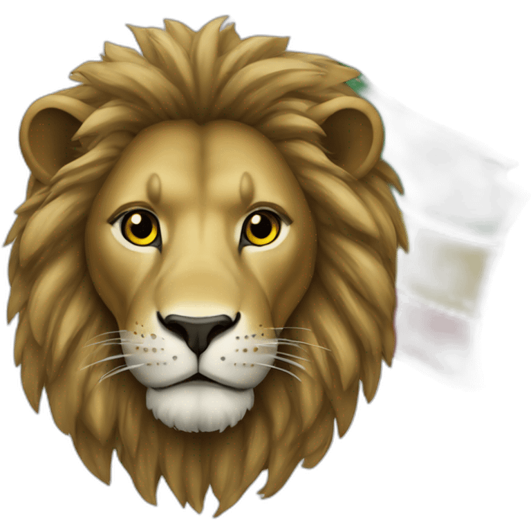 Lion with the flag of the Senegal emoji