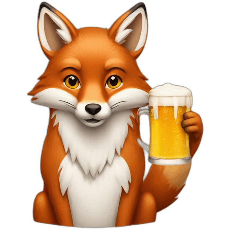 Fox with beers emoji