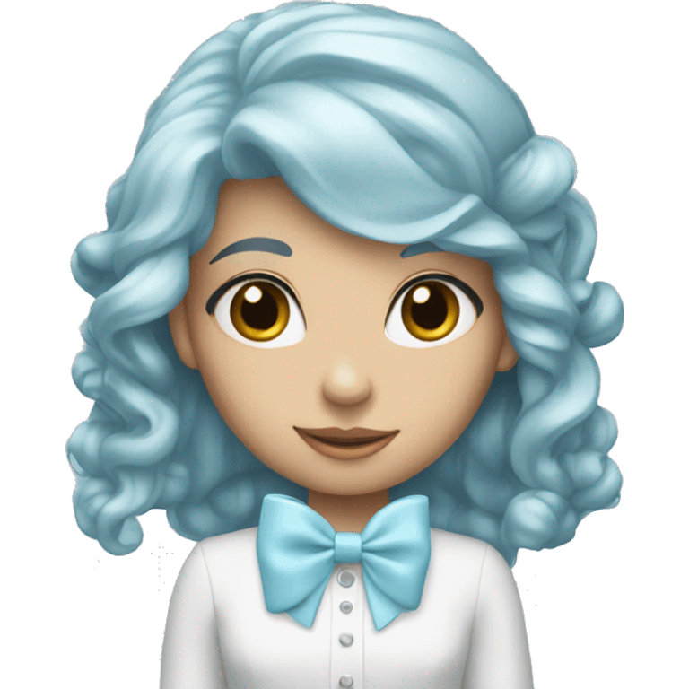 Lacey Light blue bow  emoji