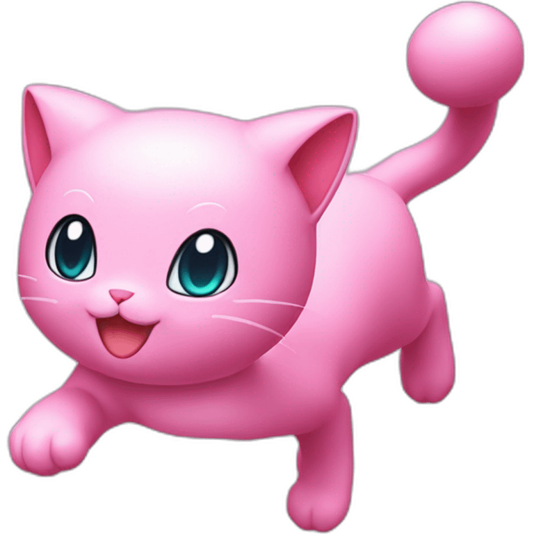 pink mew pokemon levitating emoji