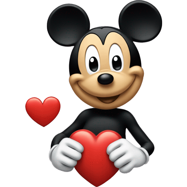 mickey mouse with a heart symbol emoji