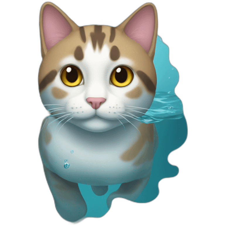 Cat in water emoji