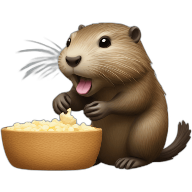 Nutria comiendo emoji