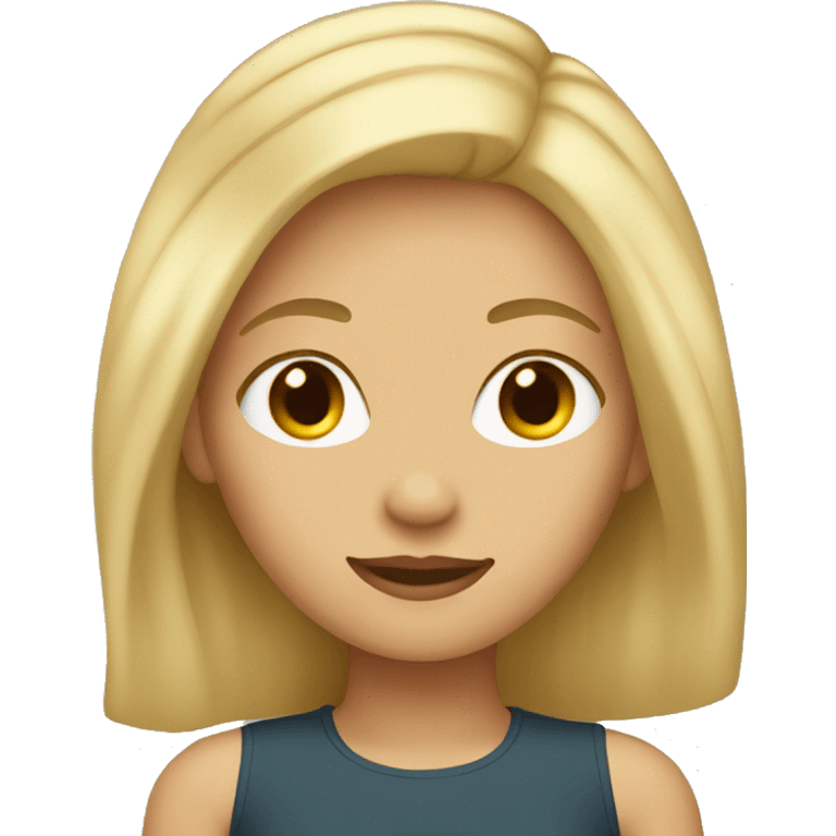 Girl with flat blonde hair emoji