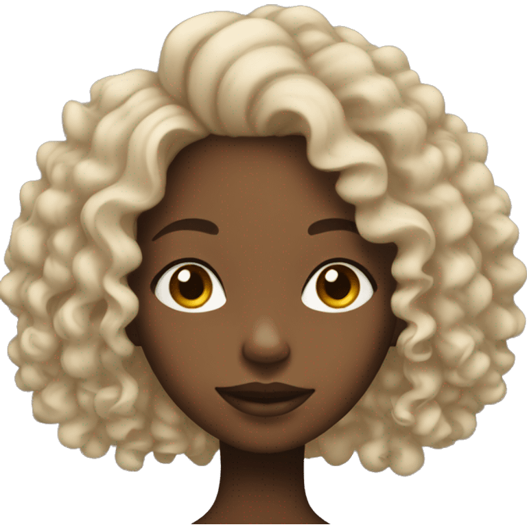 Black girl with curly hair emoji