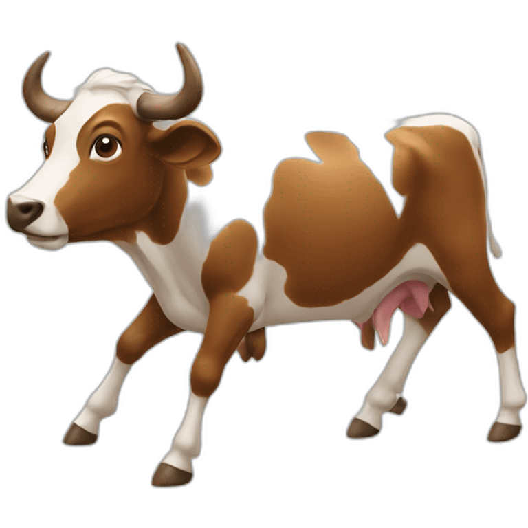 vaca saltando en dos patas emoji