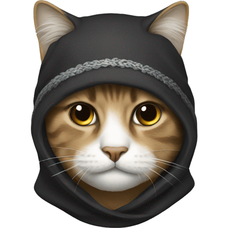 a cat with a baraclava on it emoji