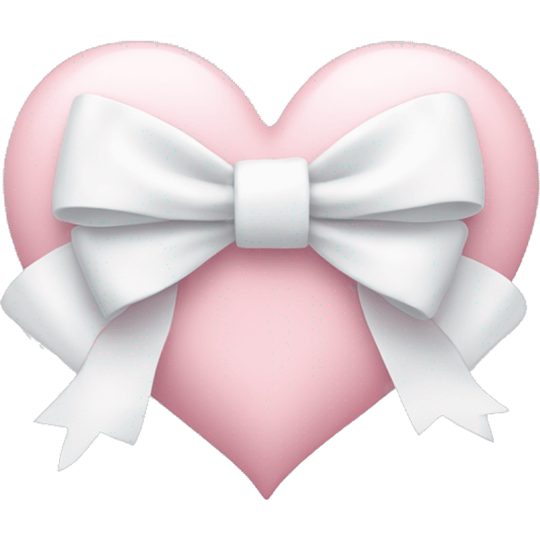 Pastel pink heart with white bow emoji