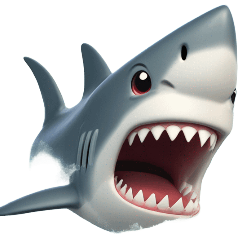 shark screaming while surfing  emoji