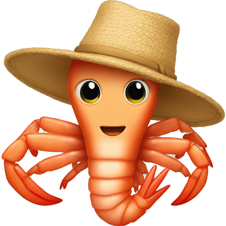 shrimp with hat emoji