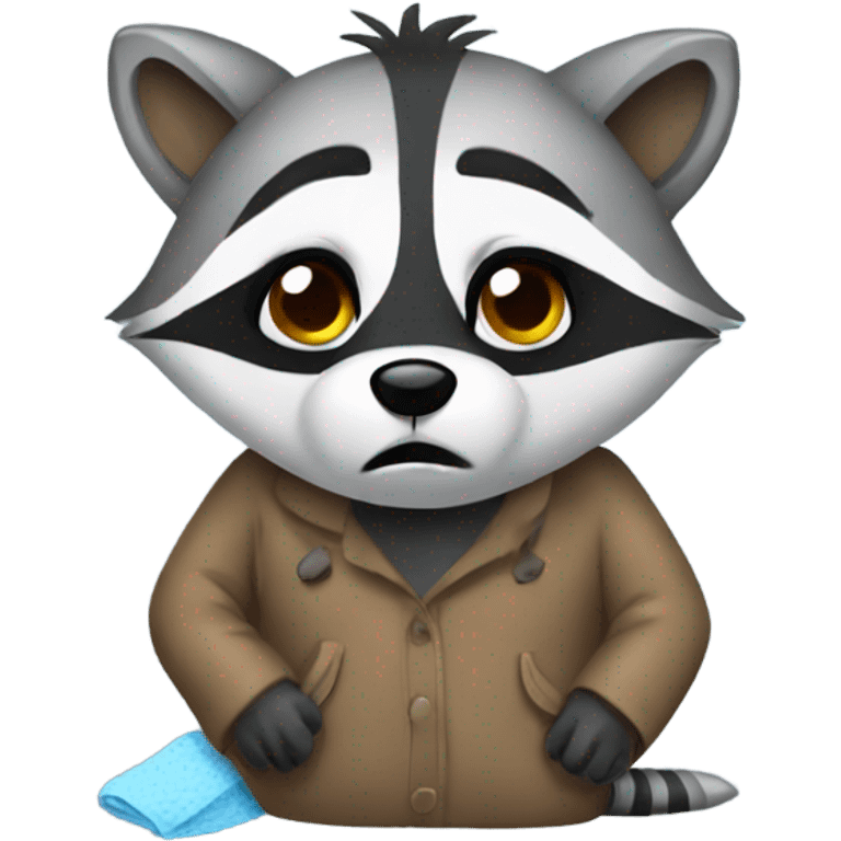 Sick raccoon with a flu  emoji