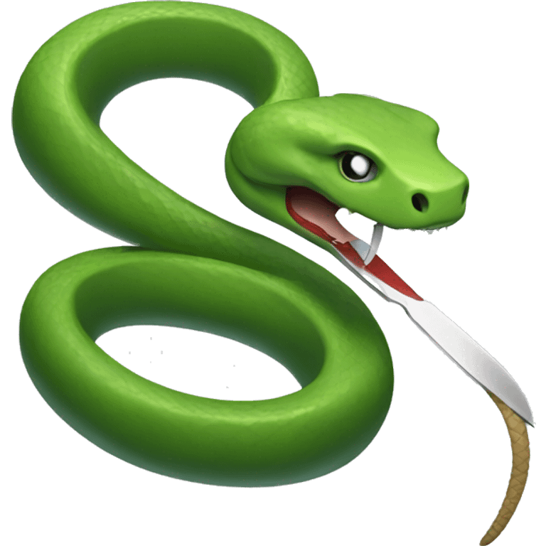 a snake with a knife emoji