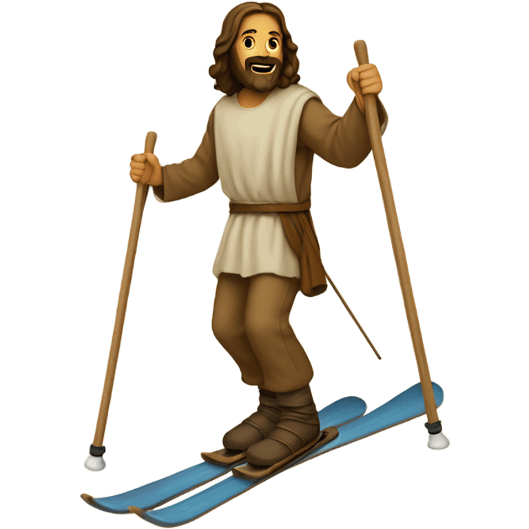 Jesus skiing emoji