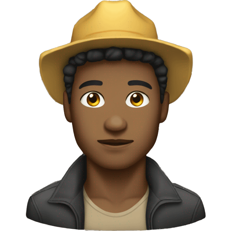 Power lineman sane hat black hair brown skin  emoji