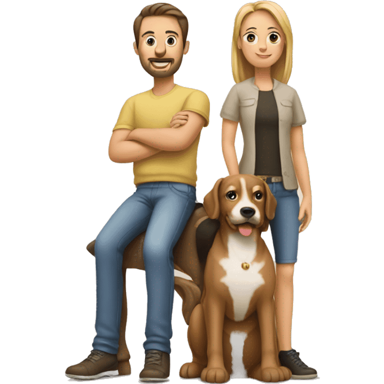 Familie mit 2 Hunden  emoji