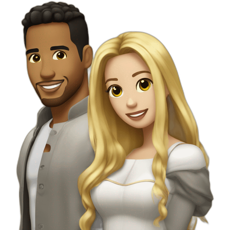 Romeo Santos and blond girl emoji