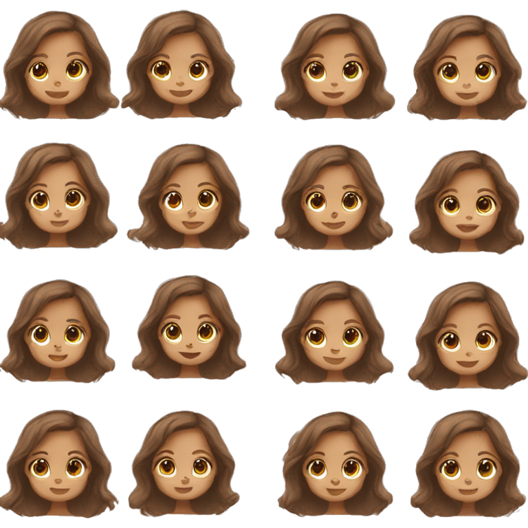  baby girl with brown long hair emoji